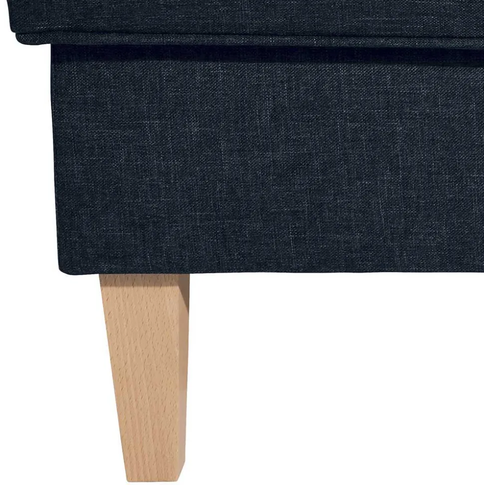 Blauer Ohrensessel mit Buche Beinen - Mag