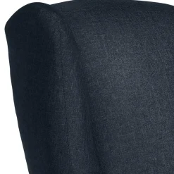 Blauer Ohrensessel mit Buche Beinen - Mag