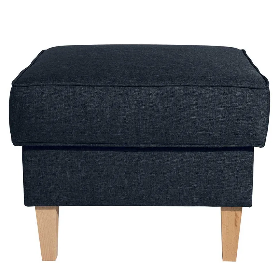 Blauer Ohrensessel mit Buche Beinen - Mag