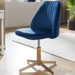 Blauer Schreibtischstuhl aus Samt - Lalita