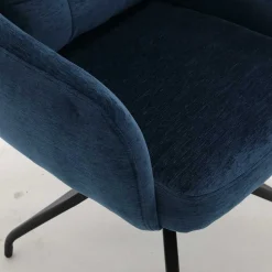 Blauer Tischsessel mit Chenillebezug - Catrizia (2er Set)