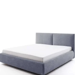 Blaues Polsterbett komplett mit Matratzen TTF - Sunset