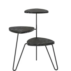 Blumenständer in Marmoroptik Schwarz - Haidon