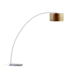 Bogenleuchte mit Holzfurnier Schirm - Nango