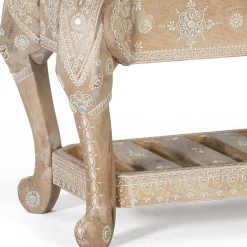 Boho Polsterbank in Holz White Wash - Sorellas