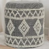 Boho Polsterhocker aus Wolle Webstoff - Fiodor