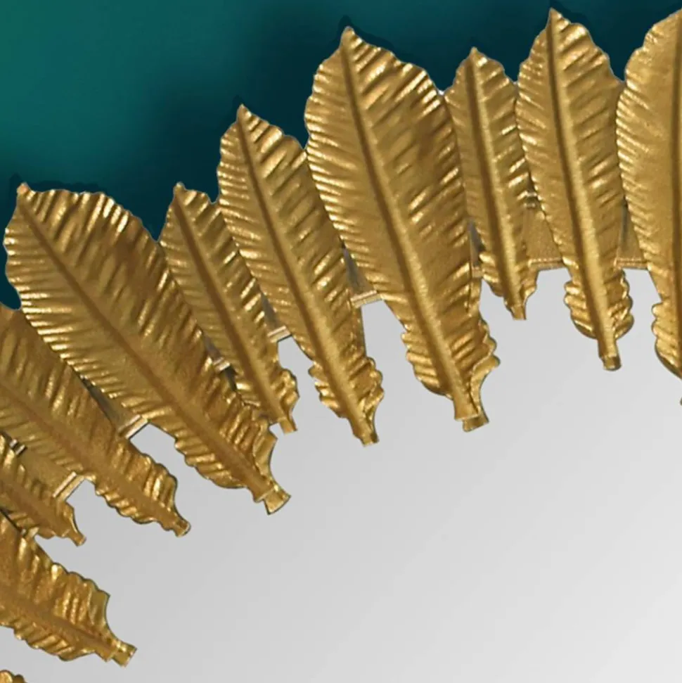 Boho Spiegel mit Metallrahmen im Feder Design - Reymon