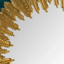 Boho Spiegel mit Metallrahmen im Feder Design - Reymon