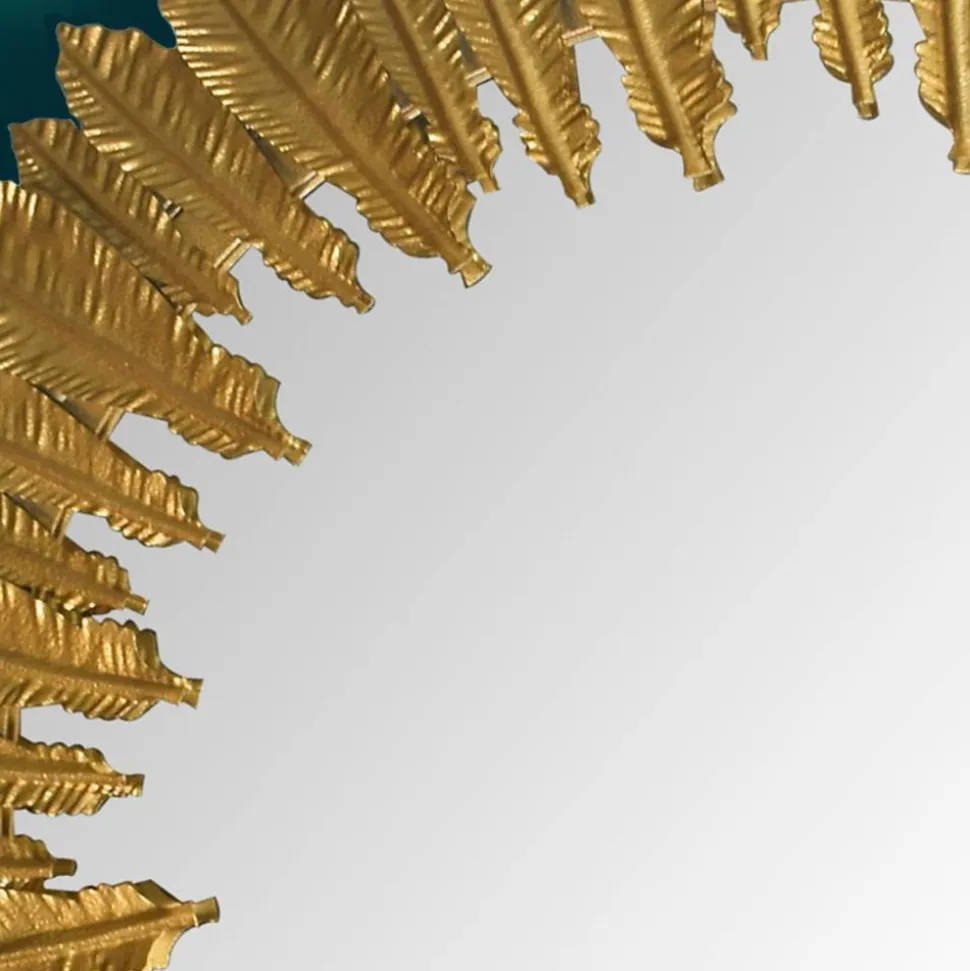 Boho Spiegel mit Metallrahmen im Feder Design - Reymon