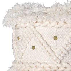 Boho Style Hocker in Cremeweiß - Puertos