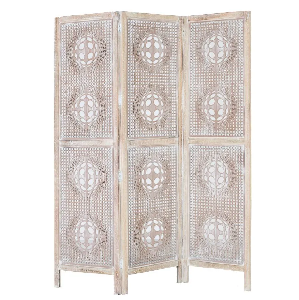 Boho Style Paravent in Antikweiß - Siao