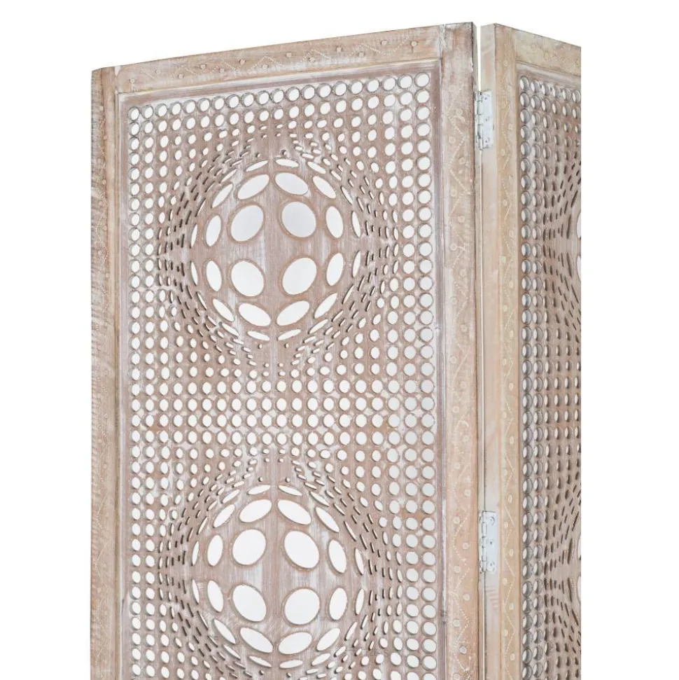 Boho Style Paravent in Antikweiß - Siao