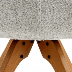 Boucle Armlehnstuhl mit Holz-Drehgestell - Udolph (2er Set)