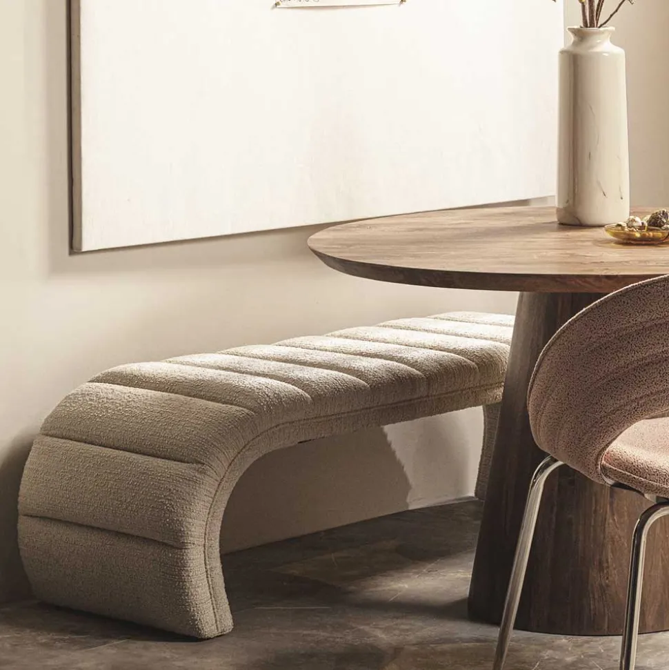 Boucle Design Bank in Beigegrau - Porian