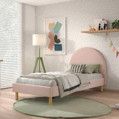 Boucle Einzelbett in Rosa mit Natur - Skylab