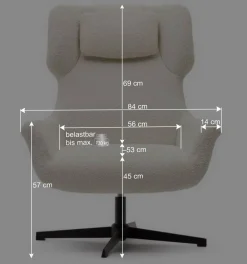 Boucle Polstersessel mit Drehgestell - Cacillo