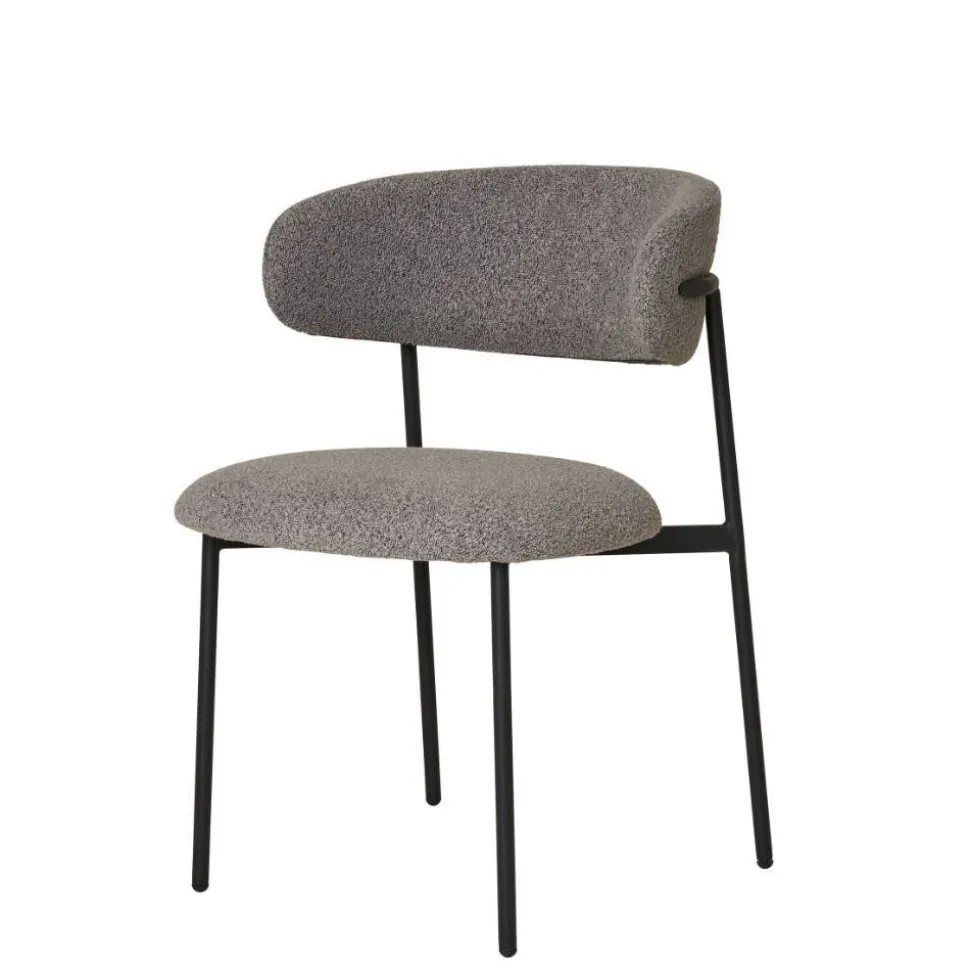 Boucle Polsterstuhl im Skandi Design - Tornado (2er Set)