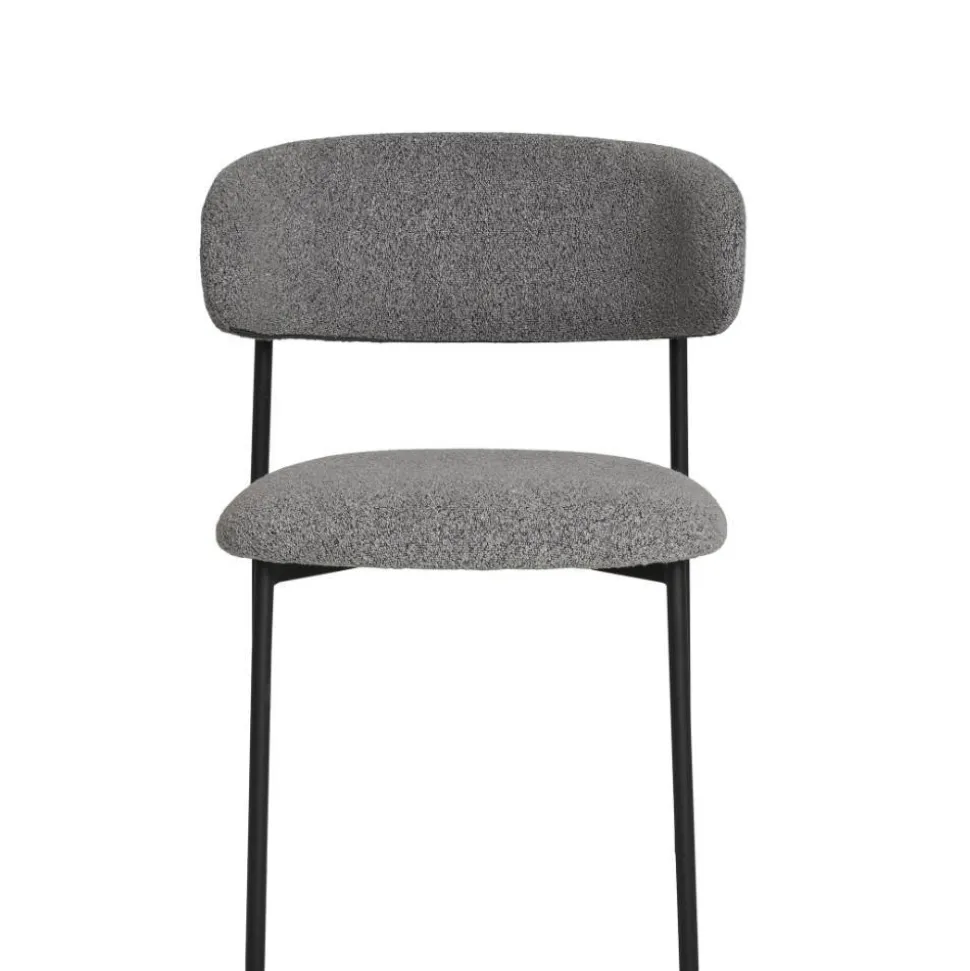 Boucle Polsterstuhl im Skandi Design - Tornado (2er Set)