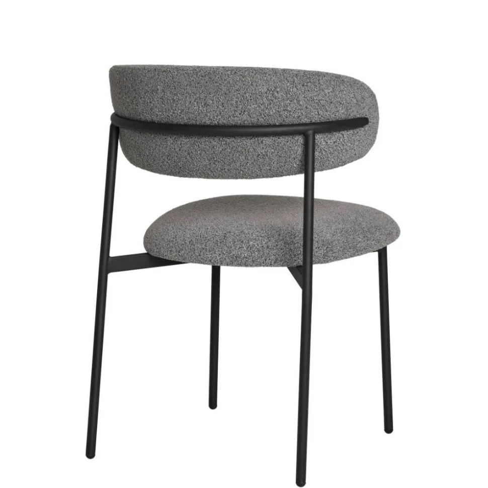 Boucle Polsterstuhl im Skandi Design - Tornado (2er Set)