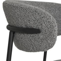 Boucle Polsterstuhl im Skandi Design - Tornado (2er Set)