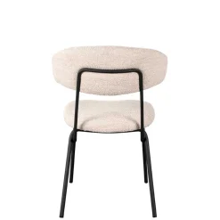 Boucle Polsterstuhl in Beigegrau - Flair (2er Set)