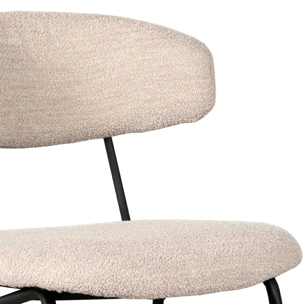 Boucle Polsterstuhl in Beigegrau - Flair (2er Set)