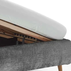 Boucle Stauraumbett in Anthrazit - Seen