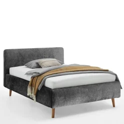 Boucle Stauraumbett in Anthrazit - Seen