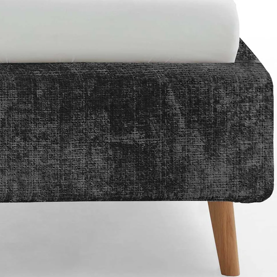 Boucle Stauraumbett in Anthrazit - Seen