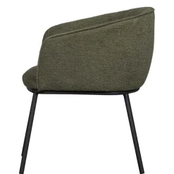 Boucle Tischsessel in Dunkelgrün - Norian