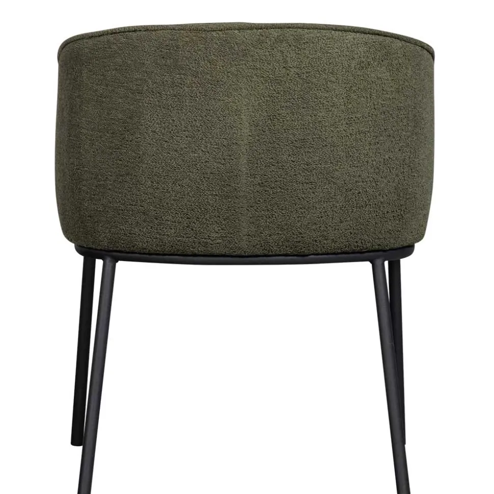 Boucle Tischsessel in Dunkelgrün - Norian