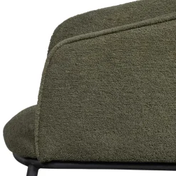 Boucle Tischsessel in Dunkelgrün - Norian