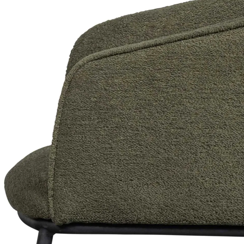 Boucle Tischsessel in Dunkelgrün - Norian