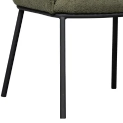 Boucle Tischsessel in Dunkelgrün - Norian