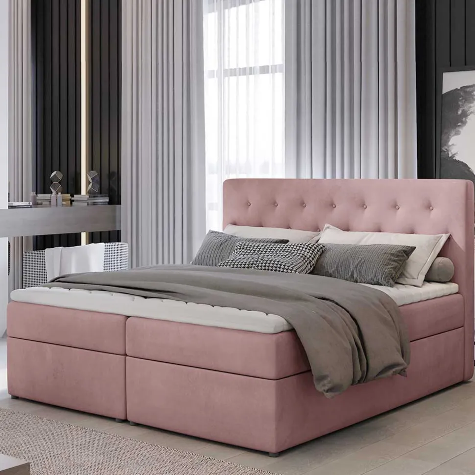 Boxbett in Altrosa - matter Samt - Fernand