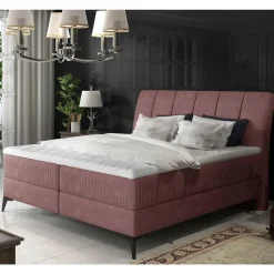 Boxbett mit Matratzen in Rosenholz Velours - Serves