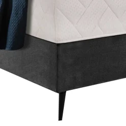 Boxspring Bett in Dunkelgrau Velours - Gaddy