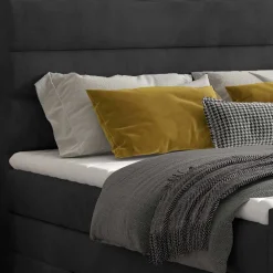 Boxspringbett in Dunkelgrau Samt - Batros