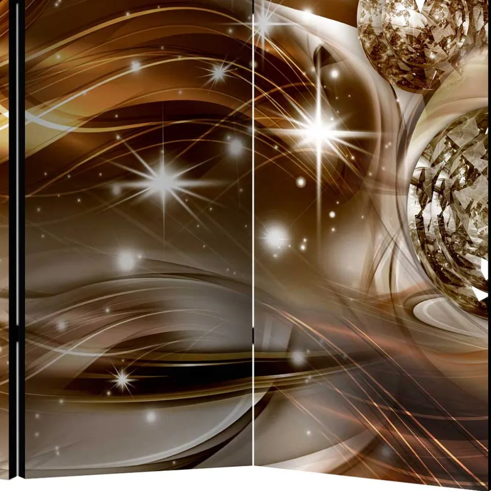 Braun bedruckter Paravent mit Diamanten Motiv - Marica