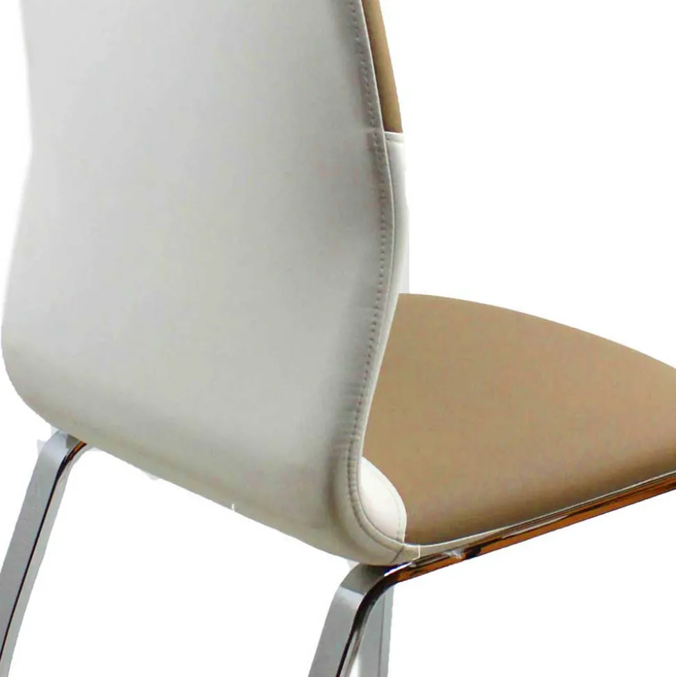 Braun Weiße Tischgruppe Sisela mit ausziehbarem Tisch (fünfteilig)