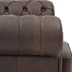 Brauner Chesterfieldsessel mit Lederbezug - Pluna