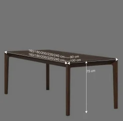 Brauner Esszimmertisch aus Nussbaum Holz - Caceres