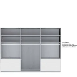 Brauner Kombi-Kleiderschrank 300 cm breit - Yana