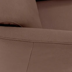 Brauner Kunstledersessel mit ausklappbarer Lehne - Resceta