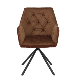 Brauner Tischsessel aus Samtvelours - Bostan (2er Set)