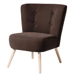 Brauner Wohnzimmersessel aus Velours - Hippa