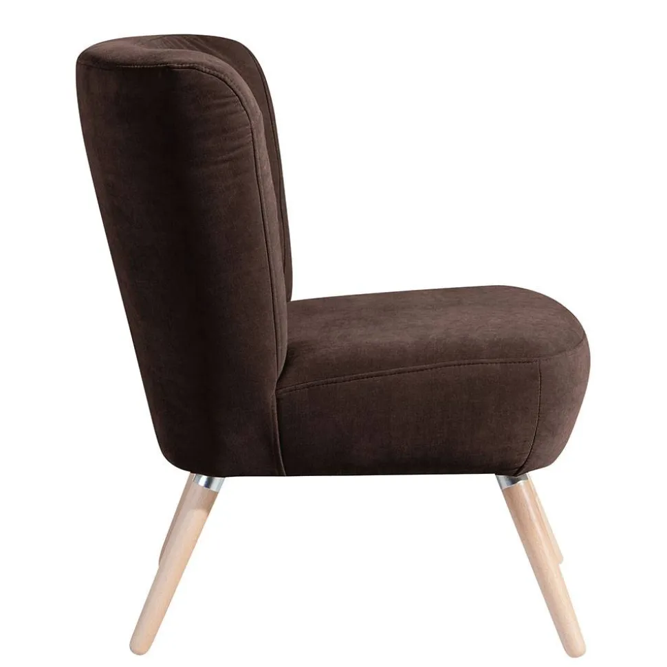 Brauner Wohnzimmersessel aus Velours - Hippa