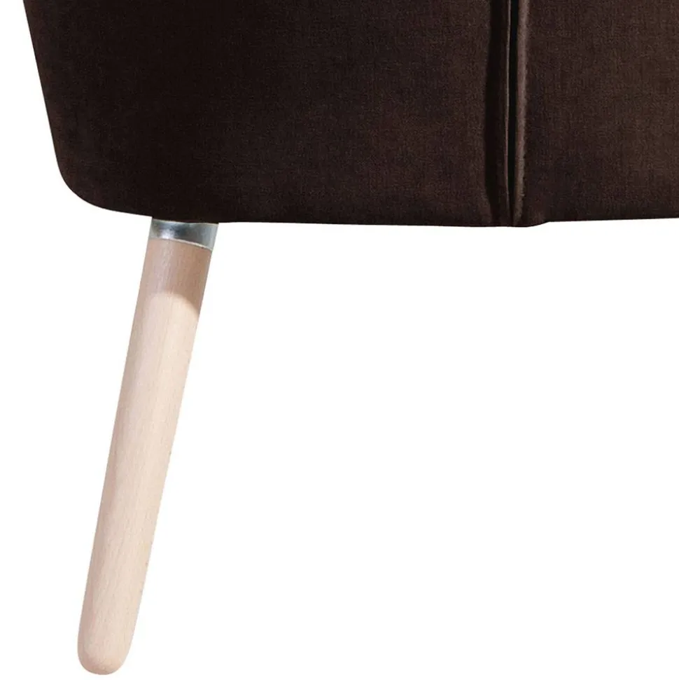Brauner Wohnzimmersessel aus Velours - Hippa