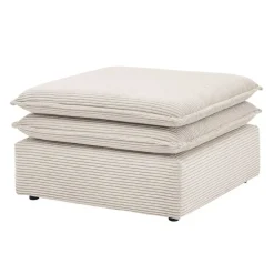 Breitcord Polsterhocker in Beige - Jony