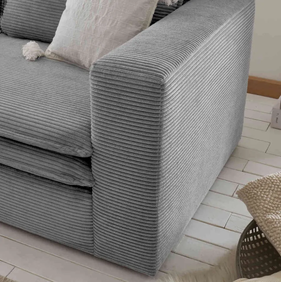 Breitcord Sessel in Hellgrau - Tessina